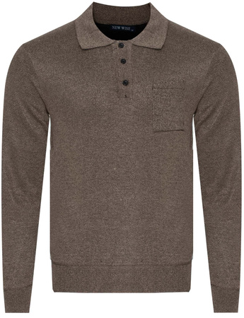 SWETER MĘSKI - N535 BRĄZOWY
