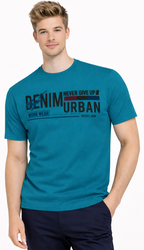 JUMPER - T-SHIRT KOSZULKA MĘSKA - 3024 TURKUSOWY