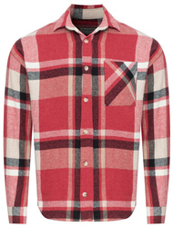 KOSZULA MĘSKA - CZERWONY KRATKA