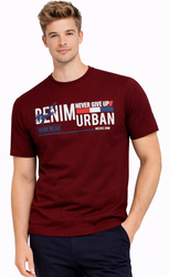 JUMPER - T-SHIRT KOSZULKA MĘSKA - 3024 BORDOWY