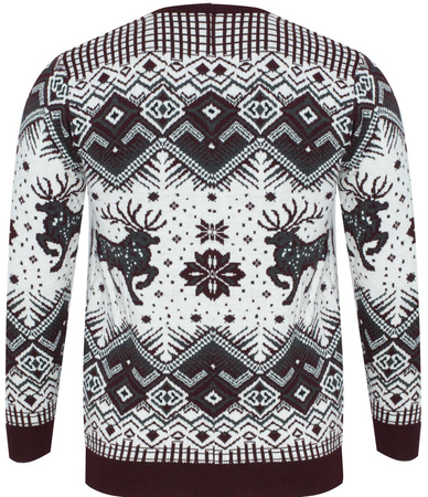 SWETER MĘSKI - 2116 BORDOWY ŚWIĄTECZNY