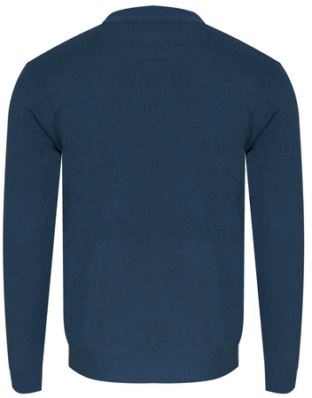 SWETER MĘSKI Z PÓŁGOLFEM - K6010 CIEMNONIEBIESKI