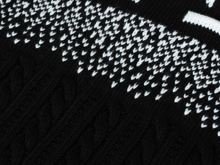 SWETER MĘSKI Z PÓŁGOLFEM - LORR&MEN 4 CZARNY - ŚWIĄTECZNY