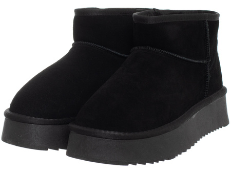 SKÓRZANE BOTKI DAMSKIE - SOLO SOPRANI COUTURE - SCW421P05/01 HUGH PLATFORM BLACK