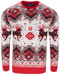 SWETER MĘSKI - 2116 CZERWONY ŚWIĄTECZNY