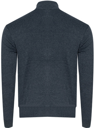 SWETER MĘSKI ROZPINANY - S8162 GRANATOWY MELANŻ