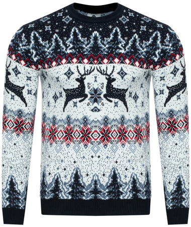 SWETER MĘSKI - 70213 GRANATOWY ŚWIĄTECZNY