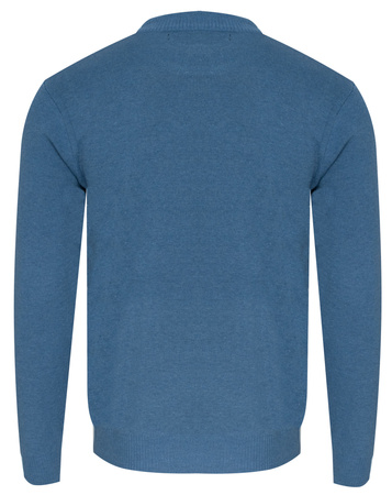KAIDITE - SWETER MĘSKI Z PÓŁGOLFEM - K6011 JASNONIEBIESKI