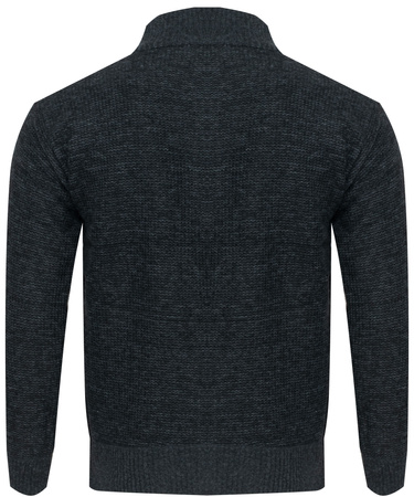SWETER MĘSKI ROZPINANY - S8627 CIEMNOSZARY