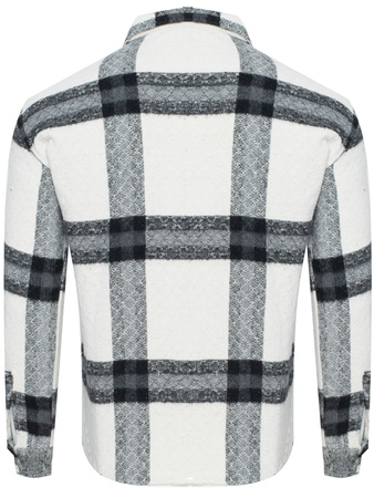 KOSZULA MĘSKA -CZARNO-KREMOWY KRATKA