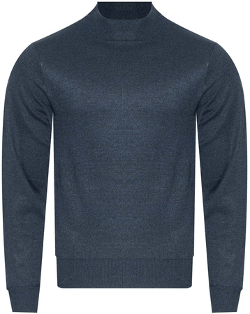 SWETER MĘSKI Z POŁGOLFEM - N616 GRANATOWY MELANŻ