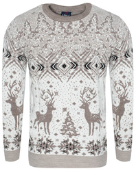SWETER MĘSKI - 2310 BEŻOWY ŚWIĄTECZNY