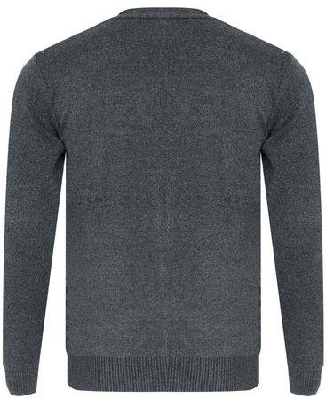 KARDIGAN MĘSKI ROZPINANY NA GUZIKI - S8161 JASNOSZARY