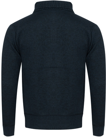 SWETER MĘSKI Z GOLFEM - S8619 GRANATOWY