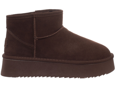 SKÓRZANE BOTKI DAMSKIE -SOLO SOPRANI COUTURE - SCW421P05/04 HUGH PLATFORM CHOCOLATE