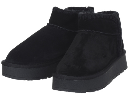 SKÓRZANE BOTKI DAMSKIE - SOLO SOPRANI COUTURE - SCW421P19/54 MISTIK SUEDE BLACK