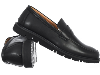 B ORIGINALS - PÓŁBUTY MOKASYNY MĘSKIE - HA222345A-2 BLACK