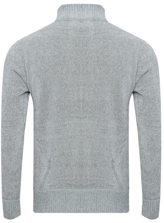 SWETER MĘSKI Z PÓŁGOLFEM - S8682 JASNOSZARY