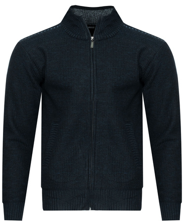 SWETER MĘSKI ROZPINANY - S8627 GRANATOWY