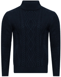 SWETER MĘSKI Z GOLFEM - 3157/GRANATOWY