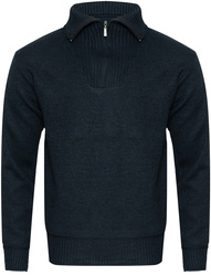 SWETER MĘSKI Z GOLFEM - S8619 GRANATOWY