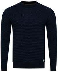 JACK&JONES - SWETER MĘSKI - JJEATLAS KNIT CREW NECK NOOS 12212816/NAVY
