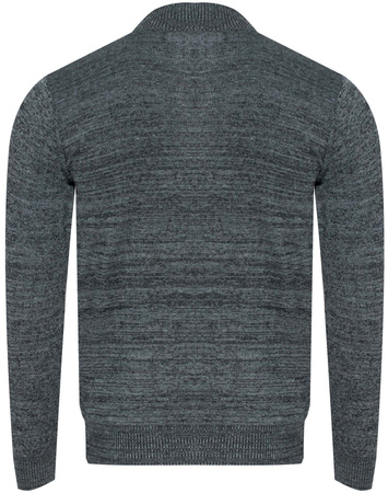 SWETER MĘSKI Z PÓŁGOLFEM - K6007 JASNOSZARY