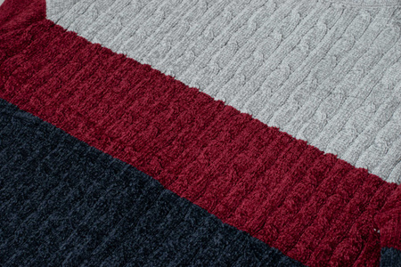 SWETER MĘSKI - S8663 SZARY-BORDO-GRANAT