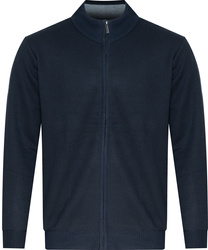 S'WEST - SWETER MĘSKI Z PÓŁGOLFEM ROZPINANA  - B-6428/GRANATOWY