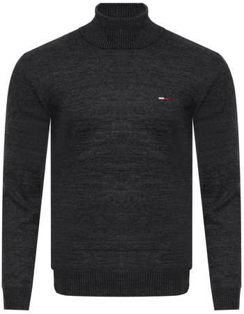 SWETER Z GOLFEM MĘSKI - S8516/CIEMNOSZARY