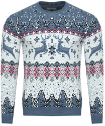 SWETER MĘSKI - 70213 NIEBIESKI ŚWIĄTECZNY