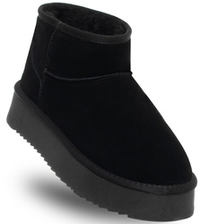 SKÓRZANE BOTKI DAMSKIE - SOLO SOPRANI COUTURE - SSW421P05/01 HUGH PLATFORM BLACK