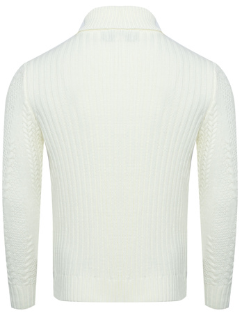 SWETER MĘSKI Z GOLFEM -3157 ECRU