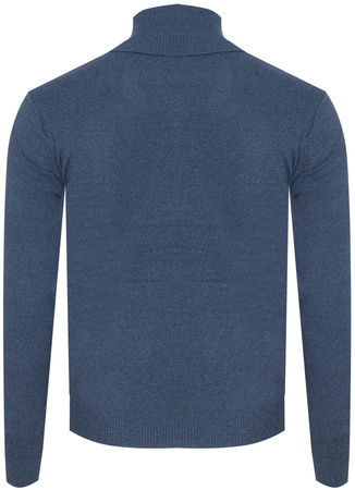 SWETER MĘSKI Z GOLFEM - S8526 GRANATOWY