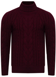 AS FAWOR COLLECTION - SWETER MĘSKI Z GOLFEM - 02328/BORDO