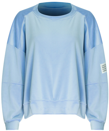 FASHION - WELUROWY KOMPLET DRESOWY DAMSKI - ID8859 NIEBIESKI