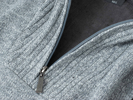 SWETER MĘSKI Z GOLFEM - S8619 JASNOSZARY