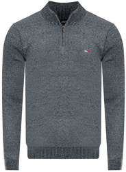 MUST PARKOUR - SWETER MĘSKI Z PÓŁGOLFEM - S8280/JASNY SZARY