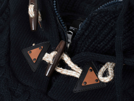 CLUB JU PARIS - SWETER MĘSKI Z POŁGOLFEM - CJU 51251 152/GRANATOWY