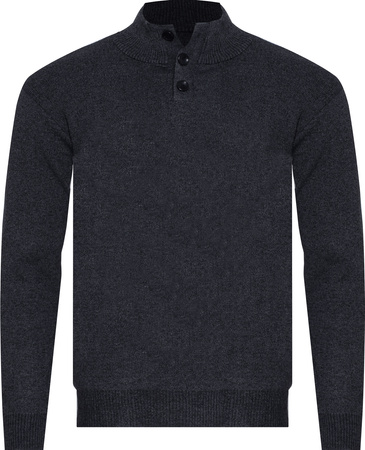 SWETER MĘSKI Z PÓŁGOLFEM - S8212 GRANATOWY