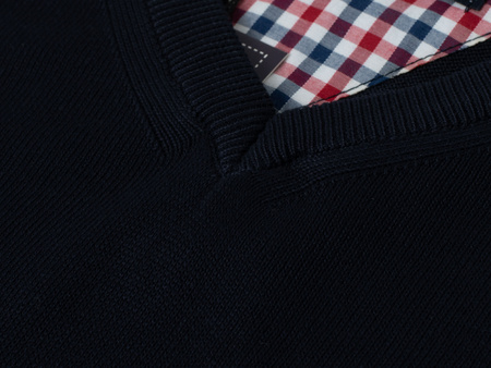 SWETER MĘSKI V-NECK - 200-1 GRANAT