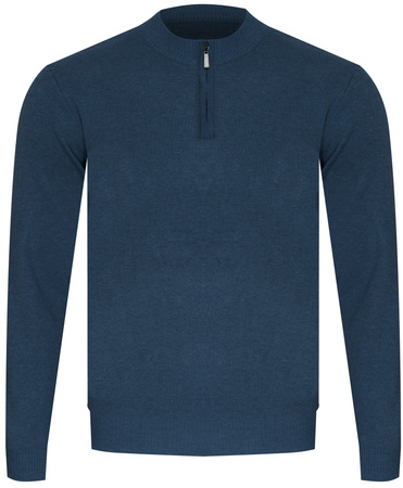SWETER MĘSKI Z PÓŁGOLFEM - K6011 CIEMNONIEBIESKI