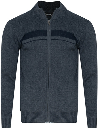 SWETER MĘSKI ROZPINANY - S8162 GRANATOWY MELANŻ