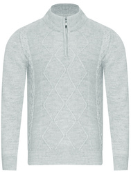 SWETER MĘSKI  Z POŁGOLFEM - 8157 GREY