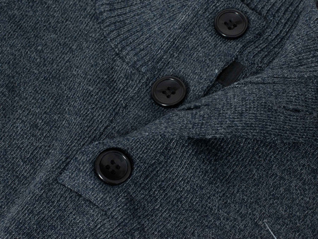 SWETER MĘSKI Z PÓŁGOLFEM - S8212 GRANATOWY