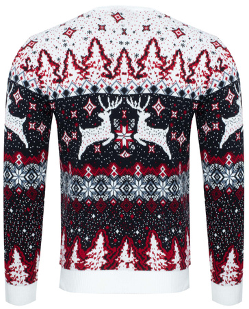 SWETER MĘSKI - 70213 BIAŁY ŚWIĄTECZNY