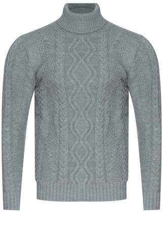 SWETER MĘSKI Z GOLFEM - 3157/SZARY