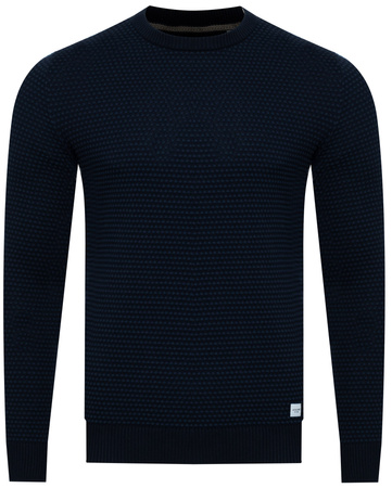 JACK&JONES - SWETER MĘSKI - JJEATLAS KNIT CREW NECK NOOS 12212816/GRANATOWY