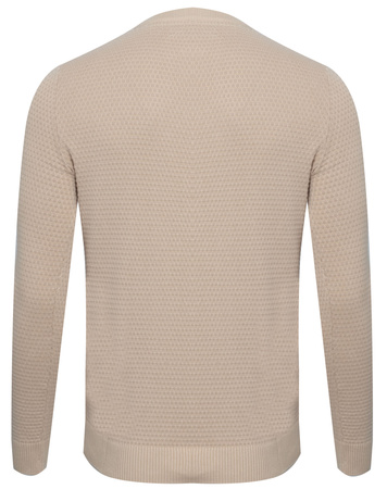JACK&JONES - SWETER MĘSKI - JJEATLAS KNIT CREW NECK NOOS 12212816/BEŻOWY