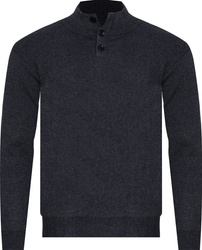 SWETER MĘSKI Z PÓŁGOLFEM - S8212 GRANATOWY